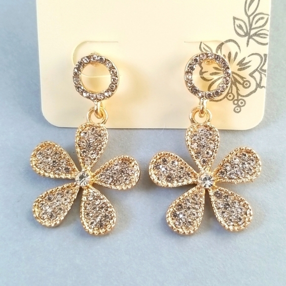 Jewelry - 3 for $15 Gold Flower Dangle Earrings